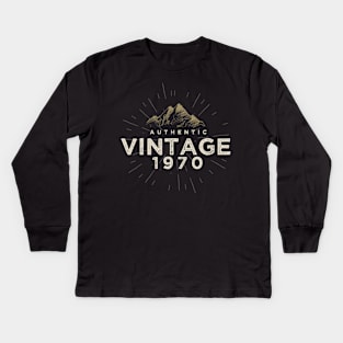 Authentic Vintage 1970 Birthday Design Kids Long Sleeve T-Shirt